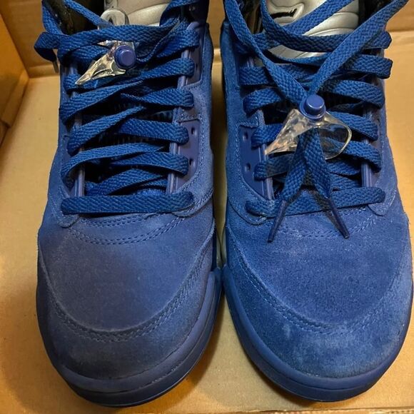 Nike Air Jordan Retro 5 Blue Suede Game Royal Black 136027-401 Size 8.5 - Picture 2 of 10